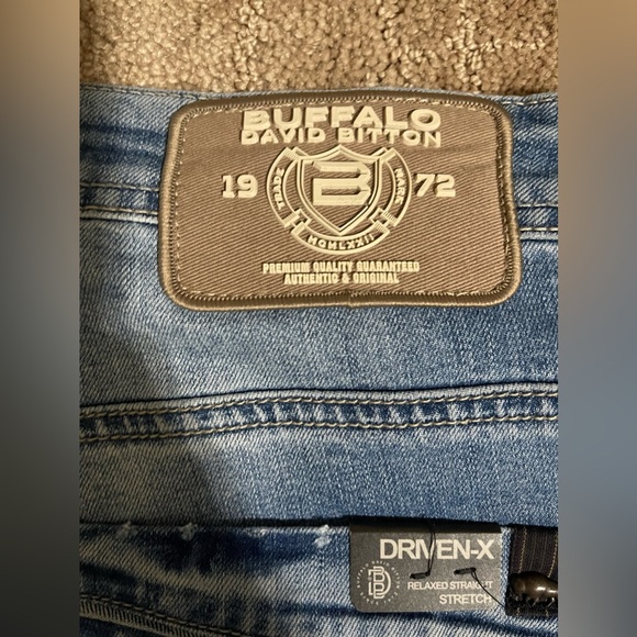 Buffalo David Bitton Jeans Mens Driven-X Blue Relaxed Straight Stretch 30x34 - Picture 8 of 10